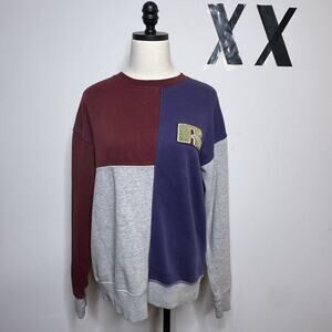 Vintage 90s Russell Athletic Sweatshirt Colorblock Letterman Felt Pullover Men S